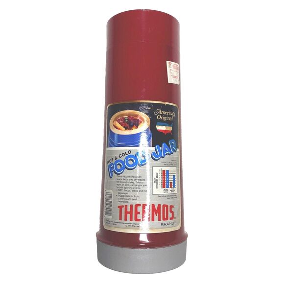 Vtg THERMOS 26 oz Glass Vacuum Hot & Cold Food Coffee Americas Original 1985 - Picture 1 of 6